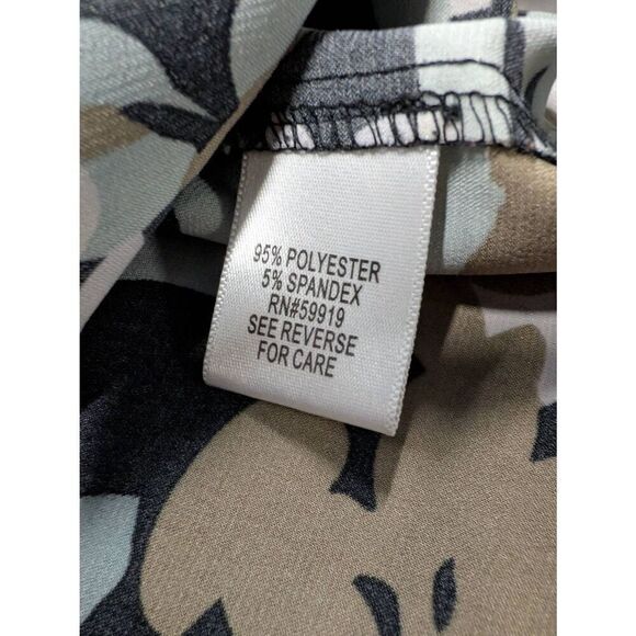 APT. 9 Women's Black Gray Short Sleeve Polyester Blouse Size Medium - Picture 4 of 5